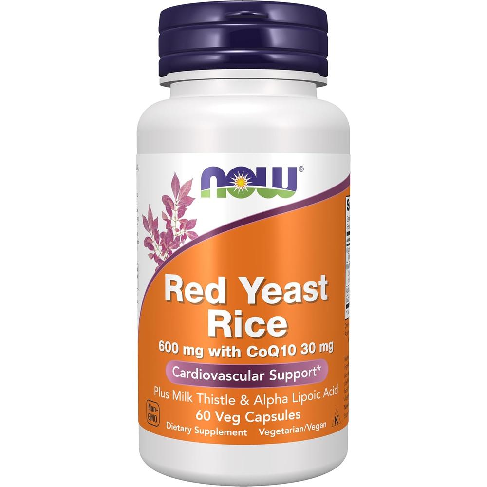 ARROZ DE LEVADURA ROJA + COQ10 NOW FOODS 60 CÁPSULAS