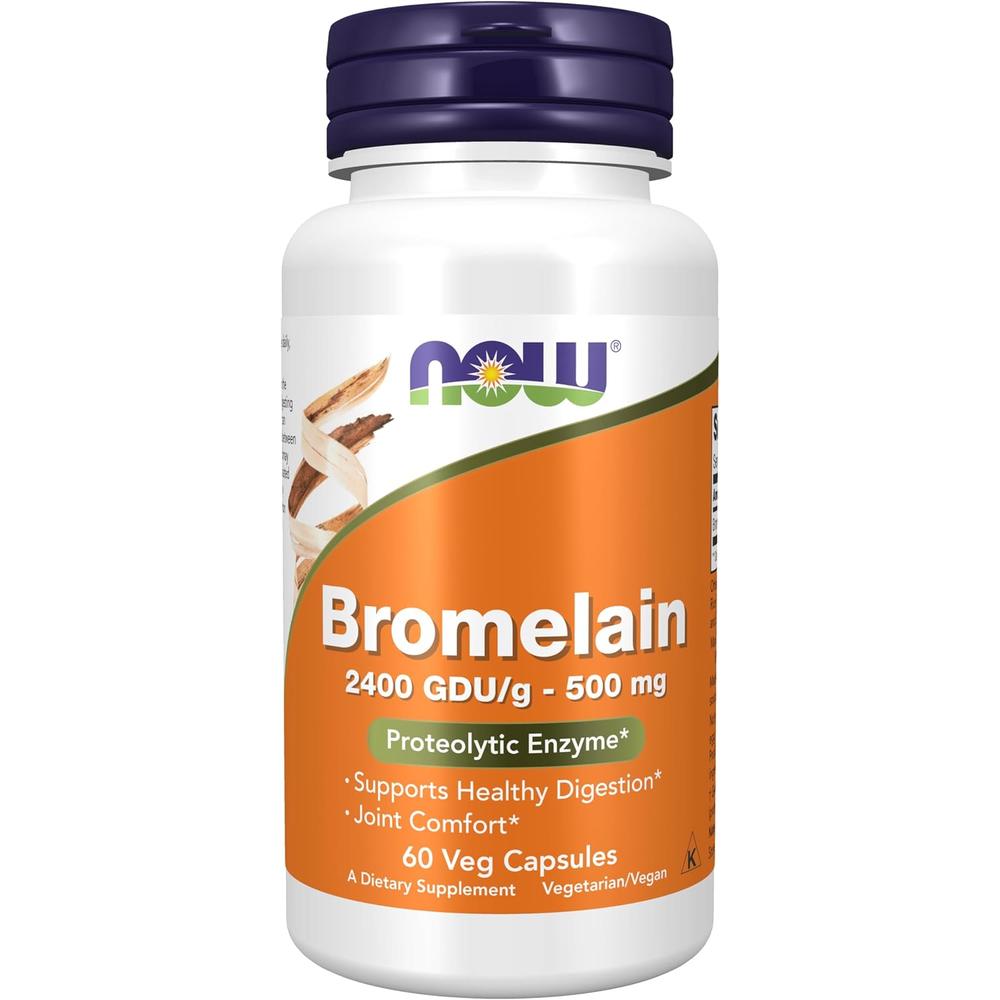 BROMELINA NOW FOODS 500 MG 2400 GDU/G 60 CÁPSULAS VEGETALES