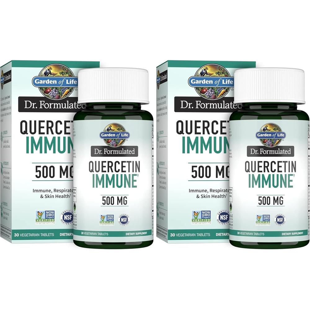 QUERCETINA GARDEN OF LIFE DR. FORMULATED IMMUNE + VITAMINA C + D3 30 TABLETAS | PACK 2