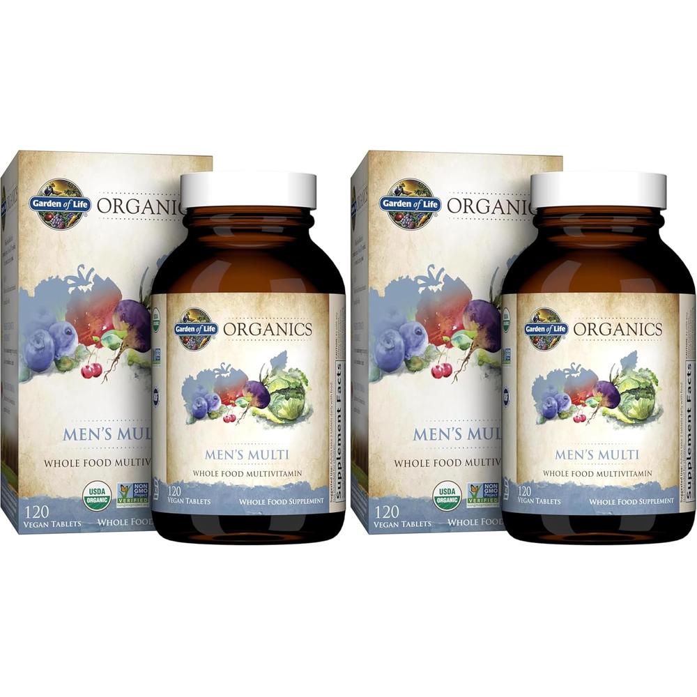 MULTIVITAMÍNICO GARDEN OF LIFE ORGANICS MEN'S MULTI 120 TABLETAS | PACK 2