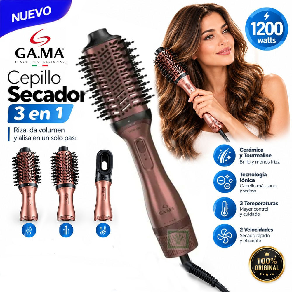 Cepillo Secador Modelador GA.MA Styler Marula 3 en 1