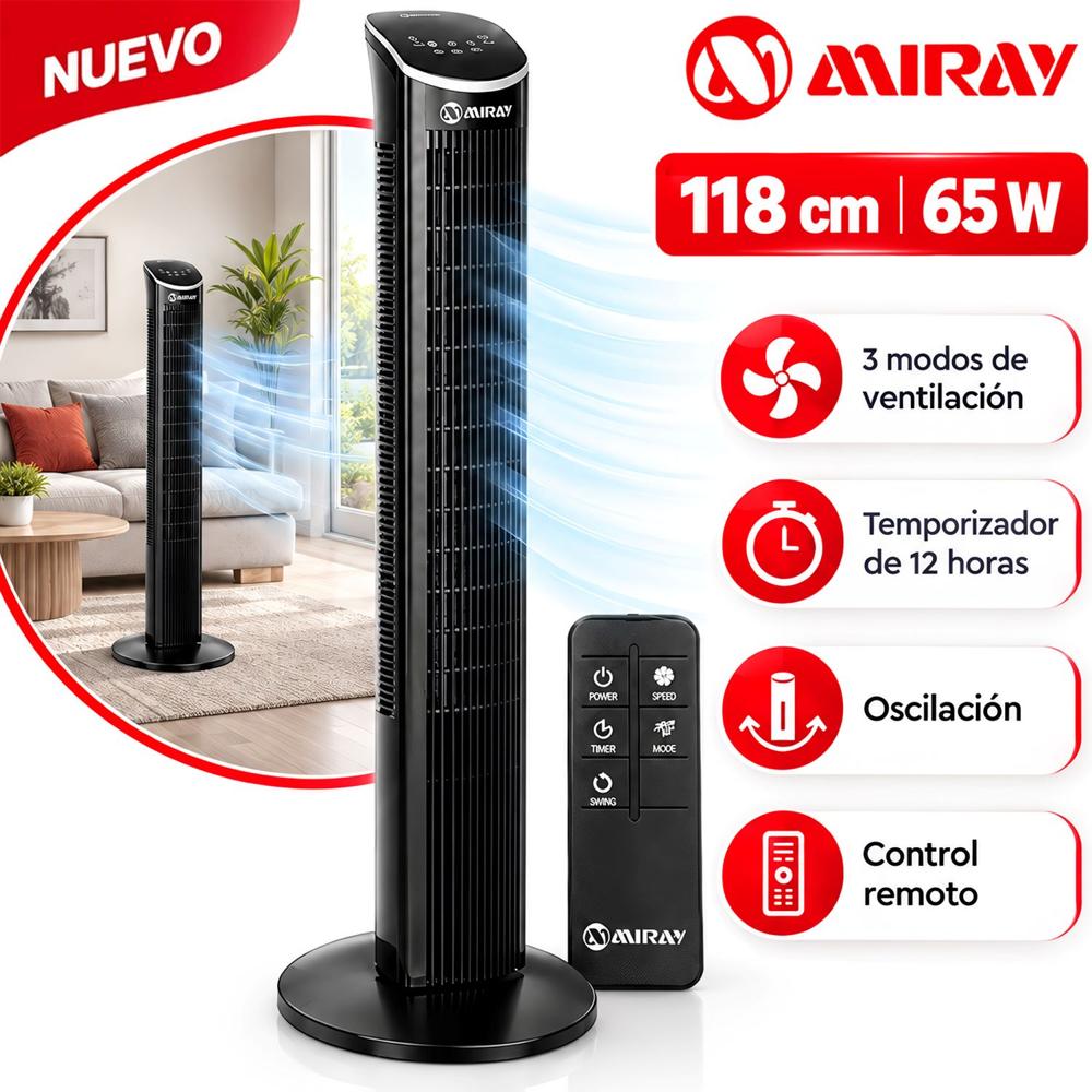 Ventilador Torre con Control 118 cm VMTT-VITA