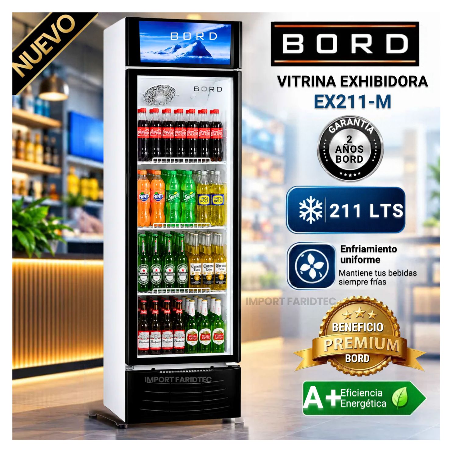 Exhibidora Bord Vertical 211LT EX211-M Blanco