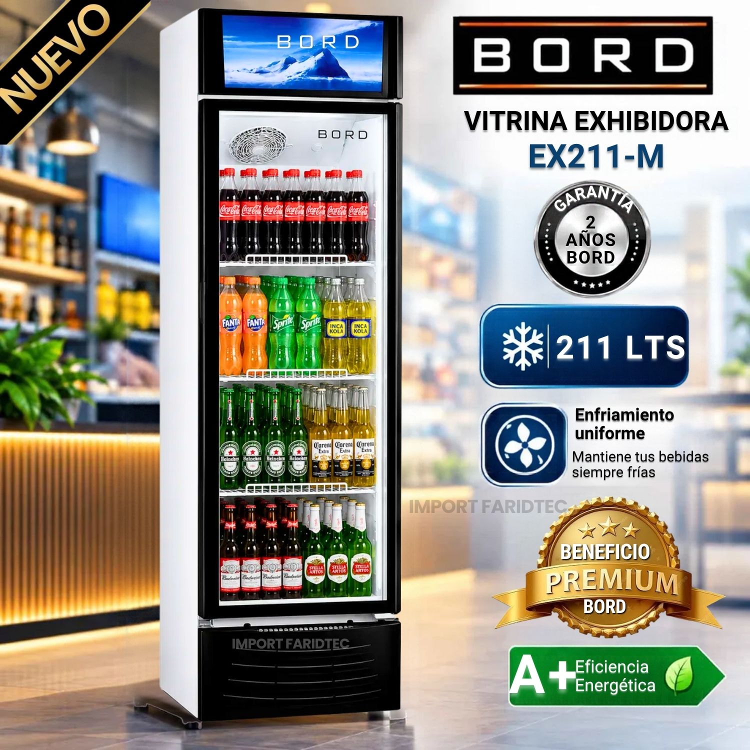 Exhibidora Bord Vertical 211LT EX211-M Blanco