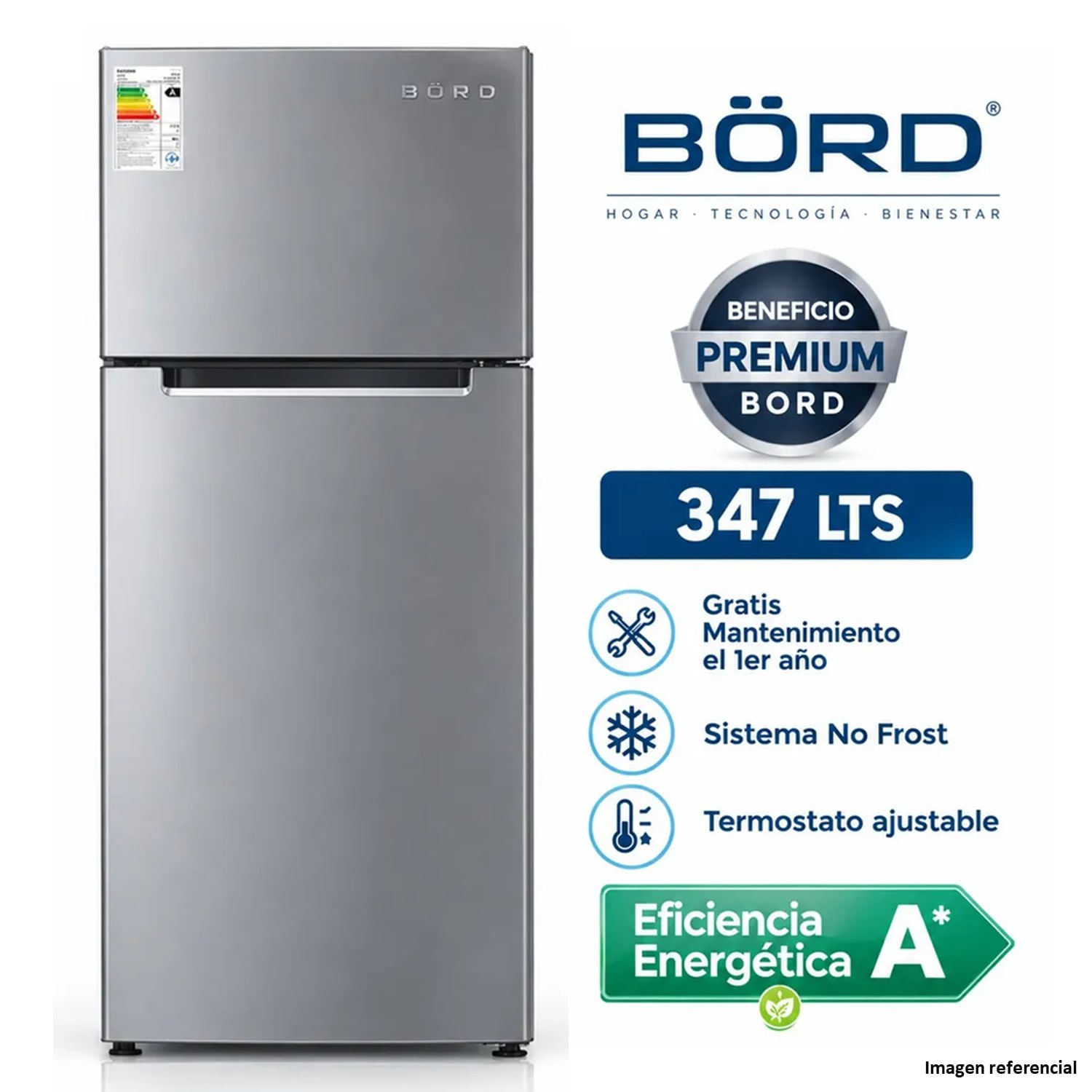 Refrigeradora Bord 347LT No Frost Top Mount RE340NFI-H