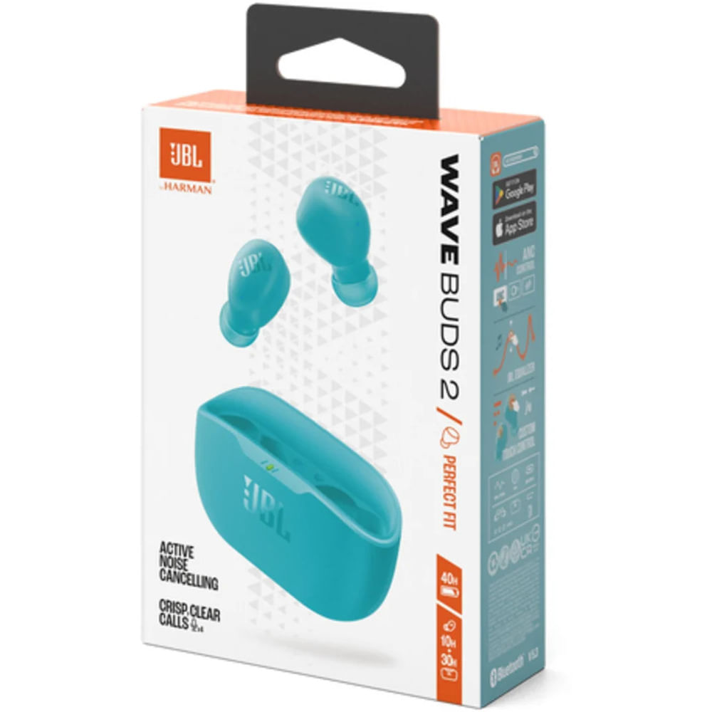 Audífonos JBL Wave Buds 2 TWS Bluetooth ANC IP54 Azul JBLWBUDS2BLU
