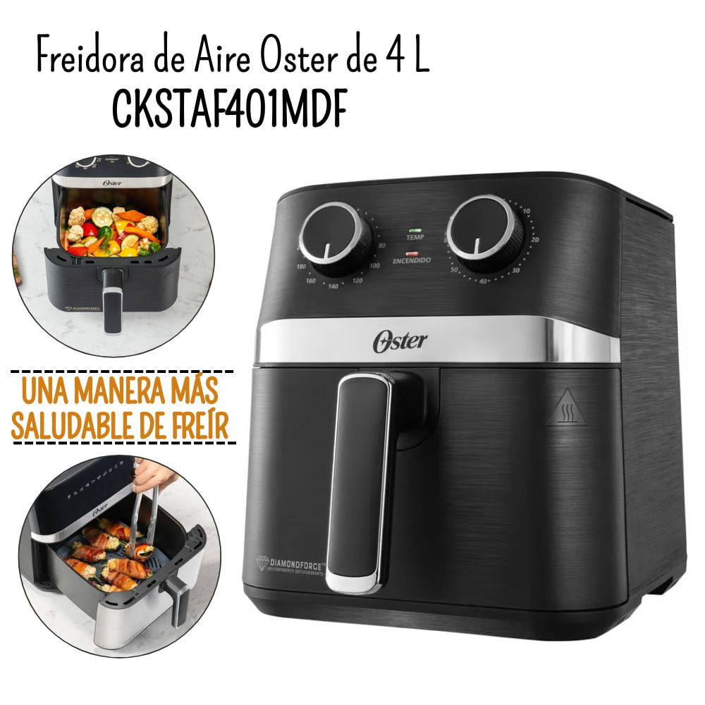 Freidora de Aire Manual Oster De 4L CKSTAF401MDF.