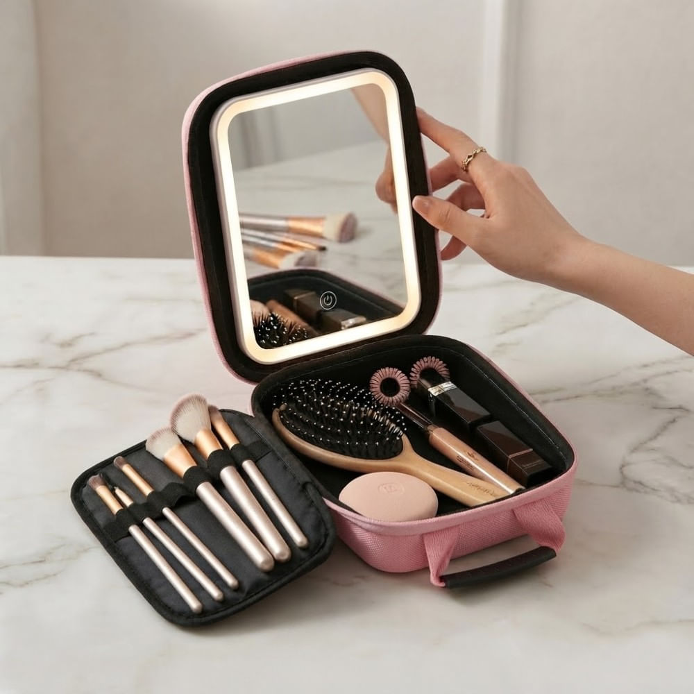 Neceser De Maquillaje Con Espejo Led Maletin de maquillaje
