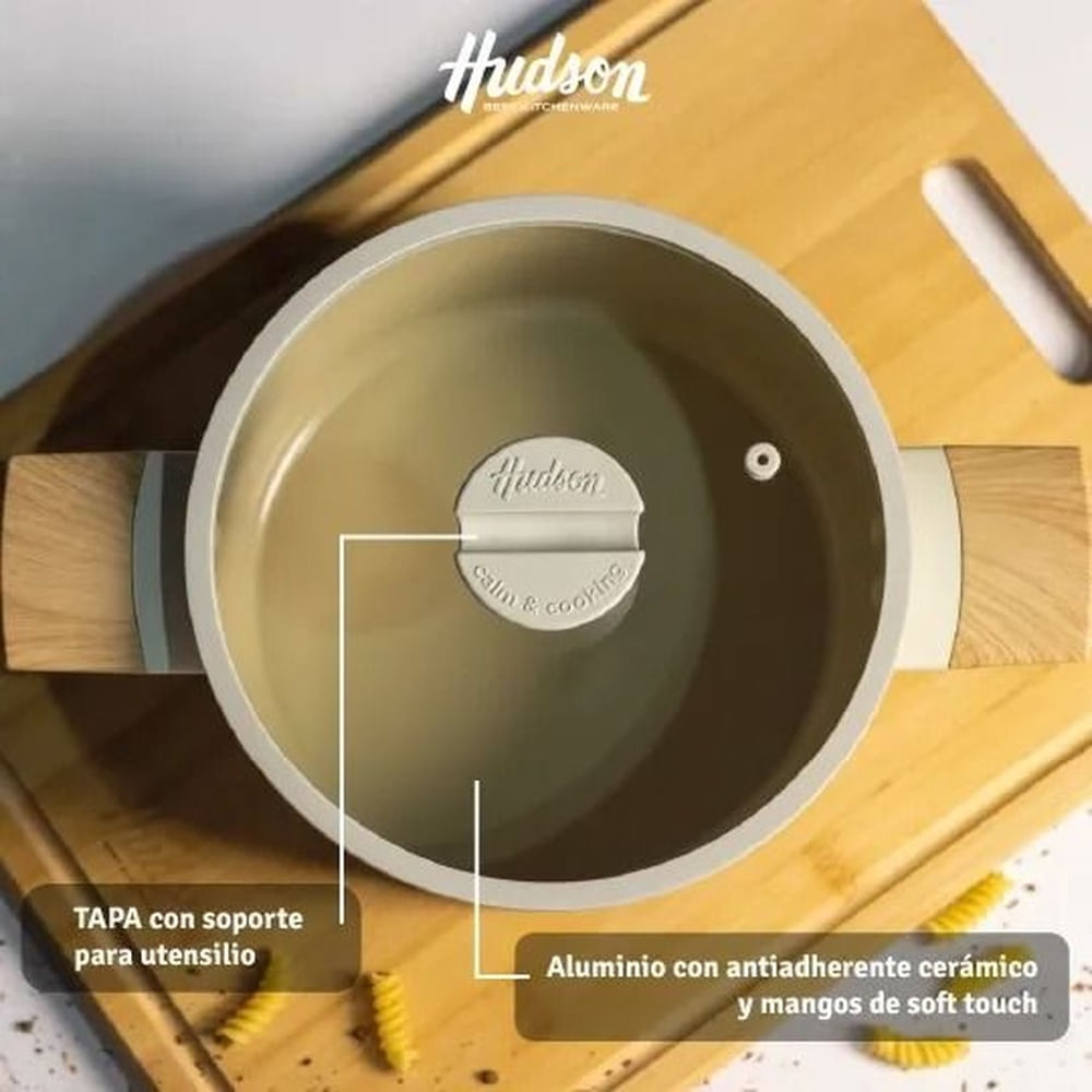 Cacerola - Olla Antiadherente Cerámico 20cm Harmony con Tapa HUDSON