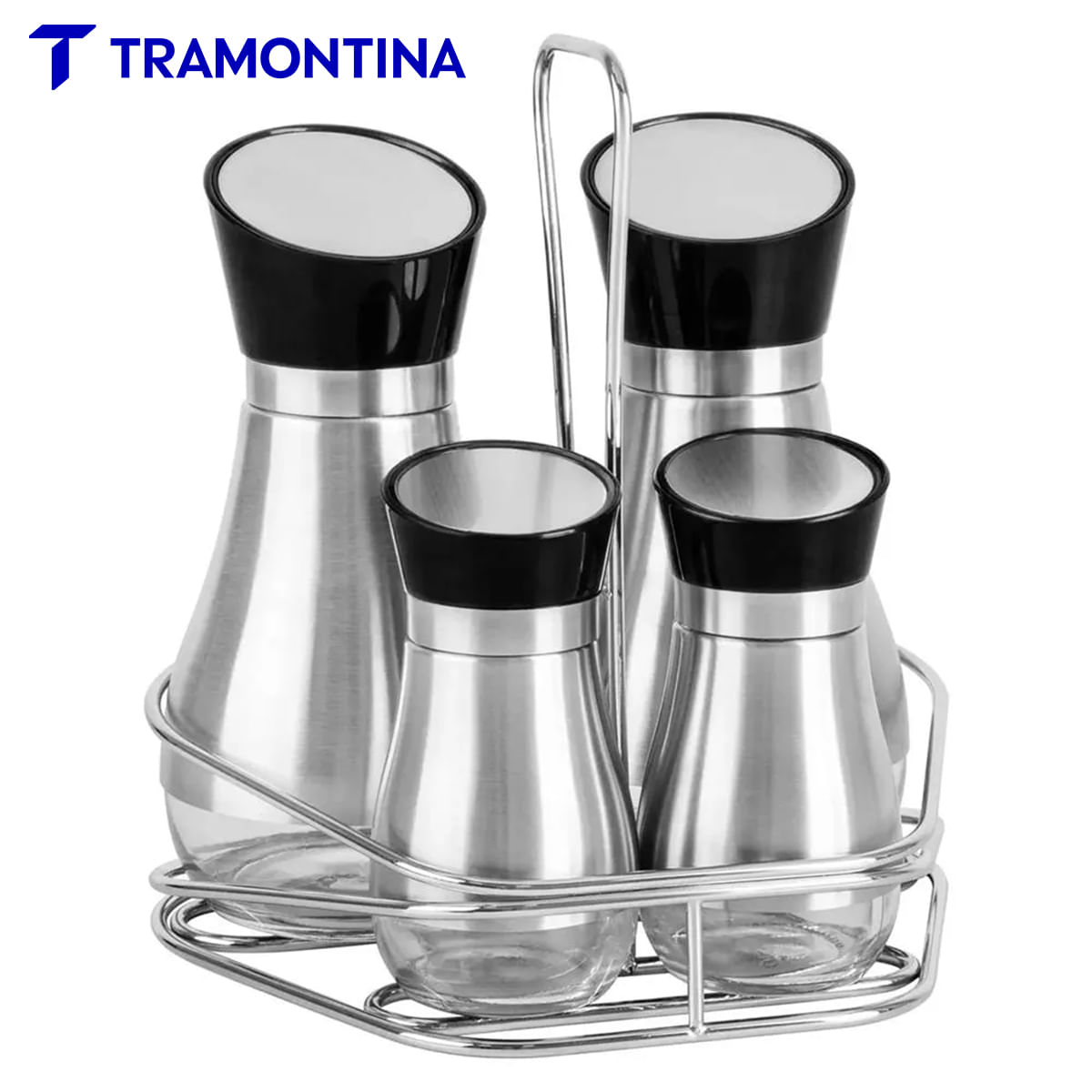 Juego de Dispensadores Tramontina Salseros Aceite Vinagre Sal Pimienta 4 pzas