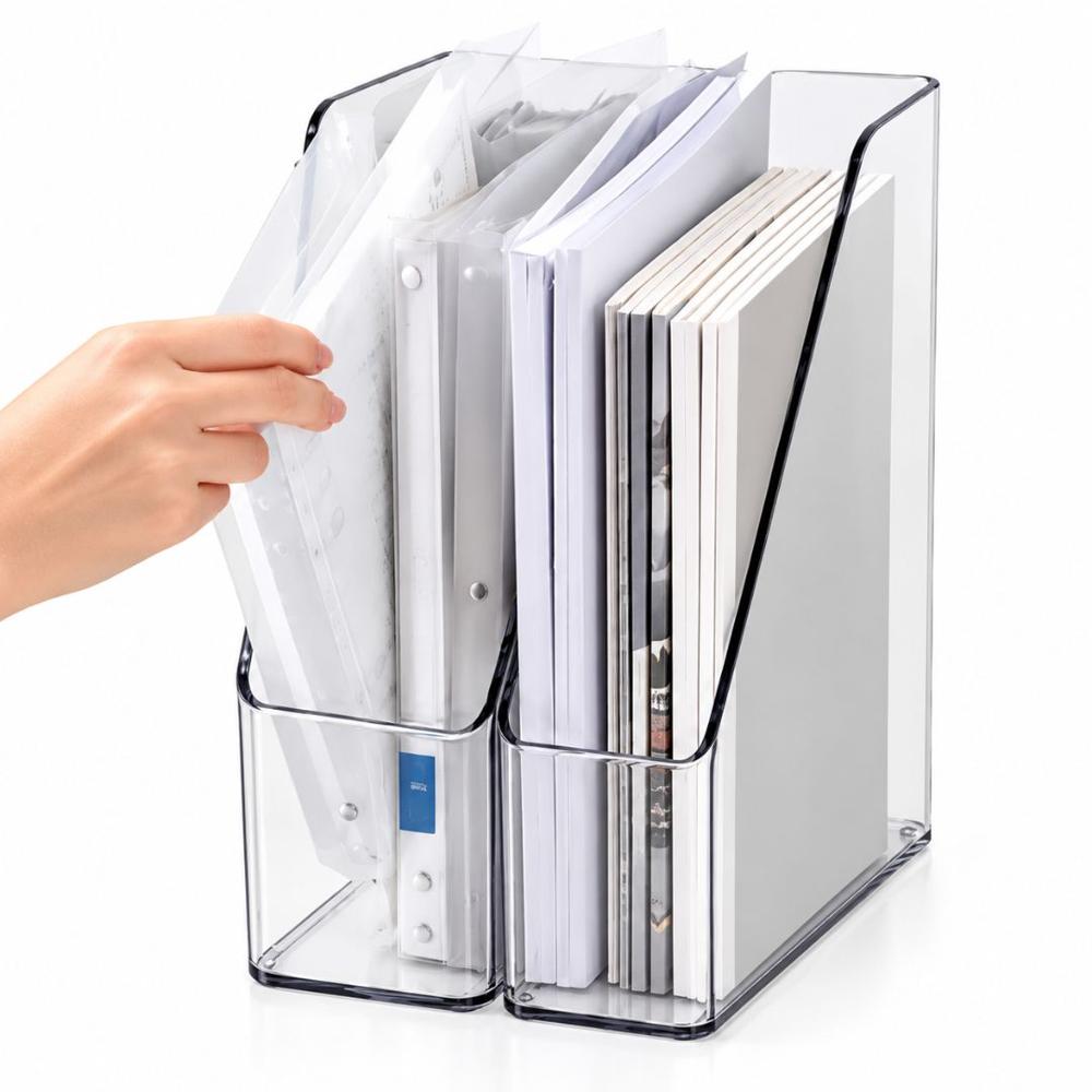 Pack x2 Organizador Transparente Multiusos para Documentos Libros Cocina