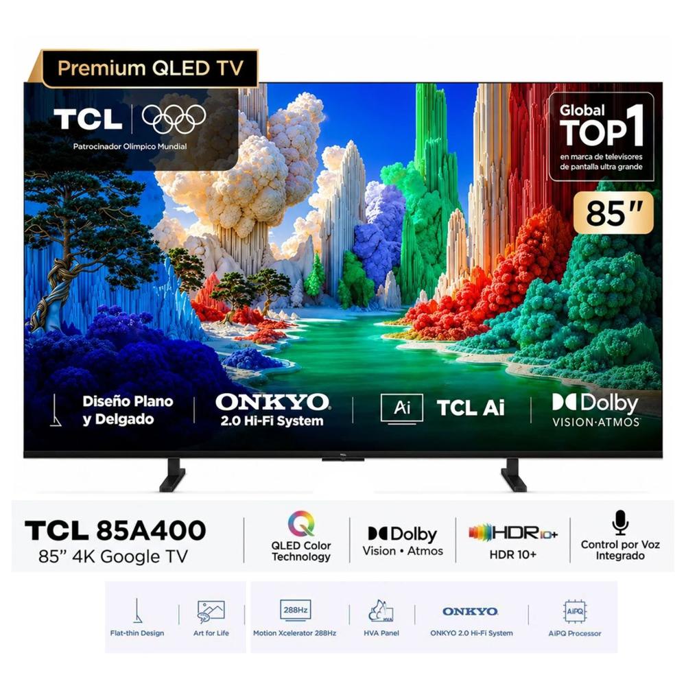 Televisor Smart TV TCL 85'' PREMIUM QLED UHD 4K 85A400 GoogleTV