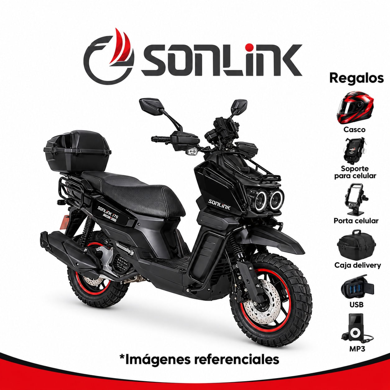 Moto Scooter SL150 T5 150cc Automática Negro