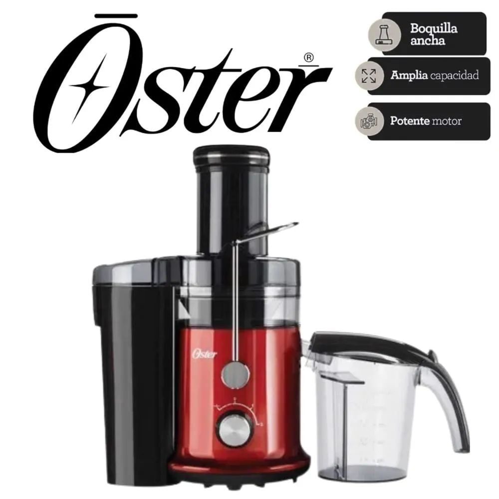 EXTRACTOR DE JUGOS OSTER 1000W COLOR ROJO MOD FPSTJE318R