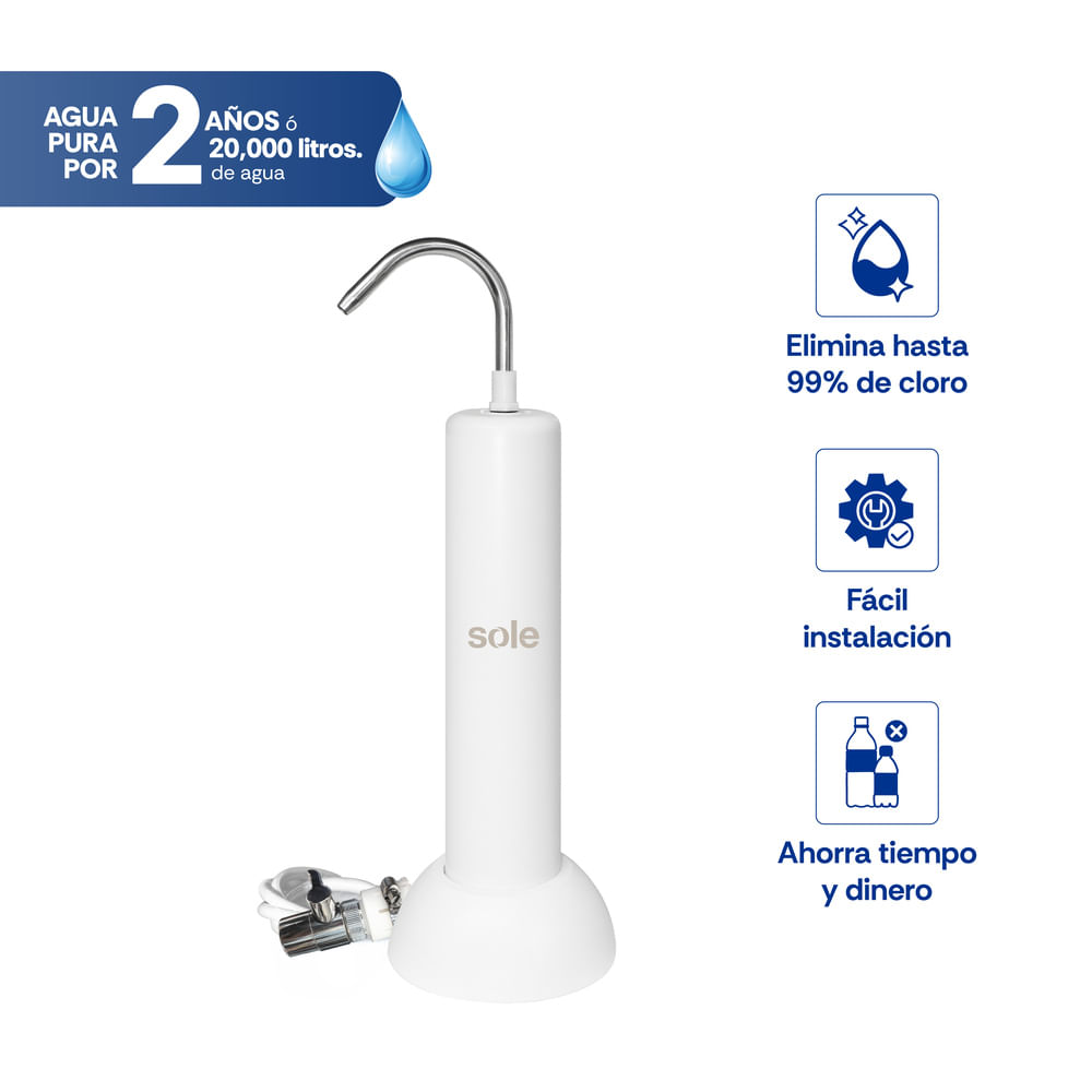 Purificador De Agua Sobre Lavadero 2 Años Sole Prestige