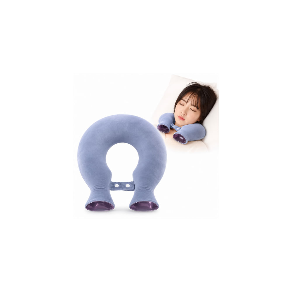 Bolsa de Agua Caliente Ergonómica para Terapia Física Cervical Celeste