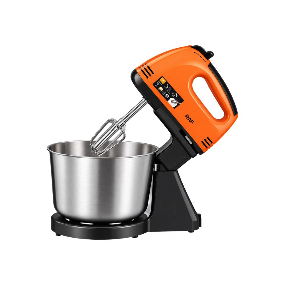 Batidora Eléctrica con Pedestal 2L 270W 7 Velocidades con Bowl de Acero Inoxidable Naranja