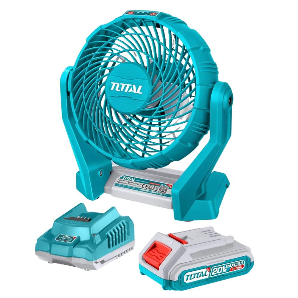 Ventilador 7 pulgadas 20v - Bateria - Cargador Total TFALI2007-TFBLI20011-TFCLI2001