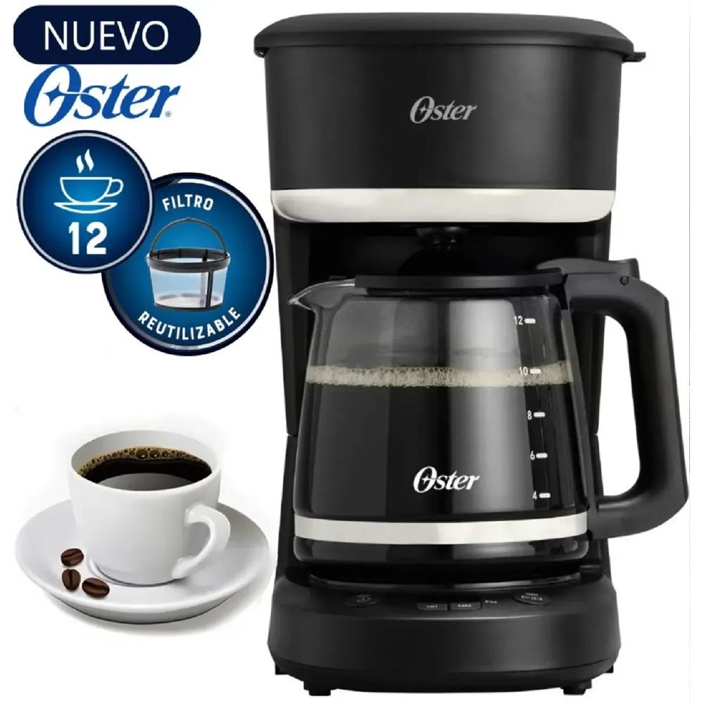 Cafetera Oster BVSTDCP121B de 12 Tazas Programable con Filtro Reutilizable - Negro