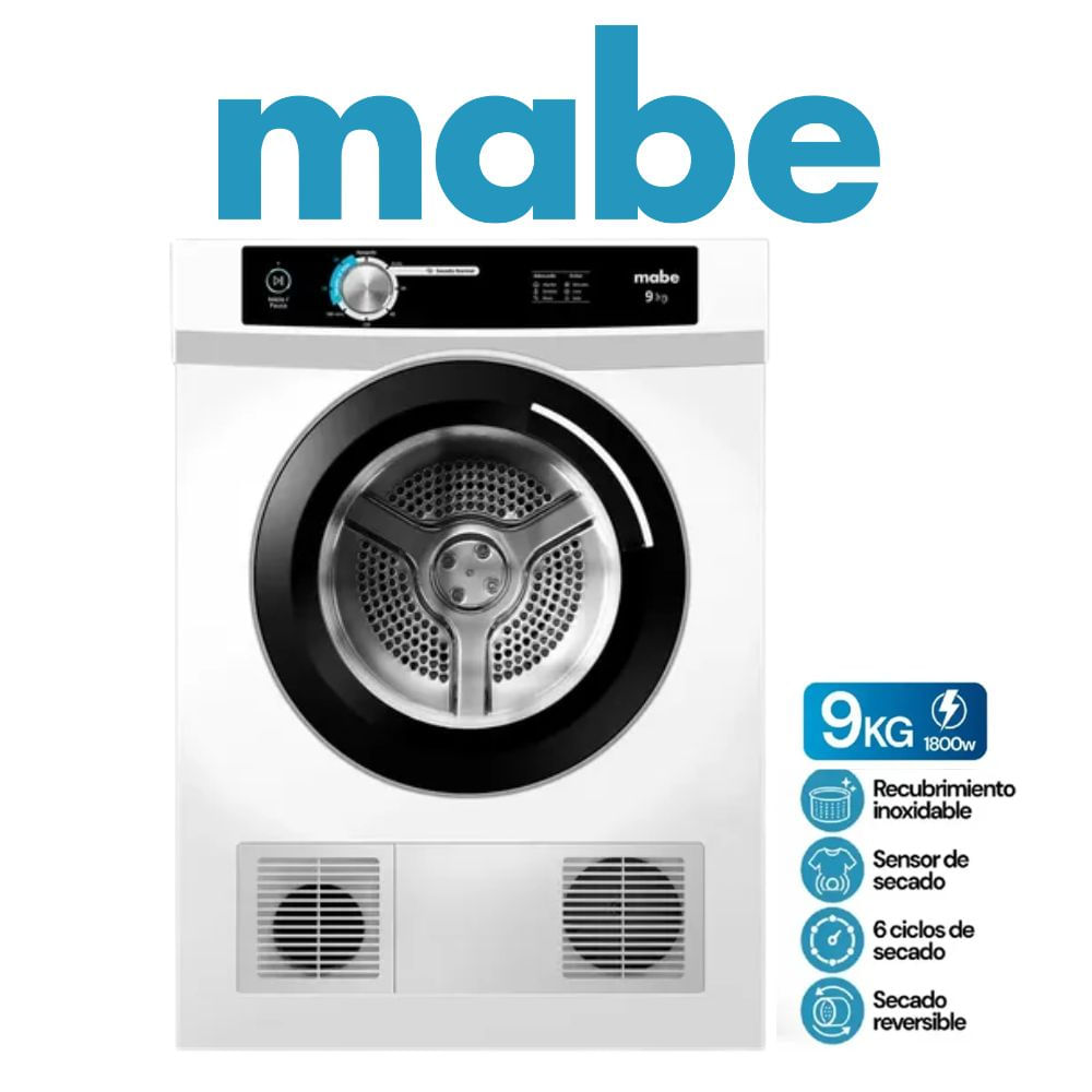 Secadora Mabe eléctrica 9KG SEM090VBBB0 Blanca