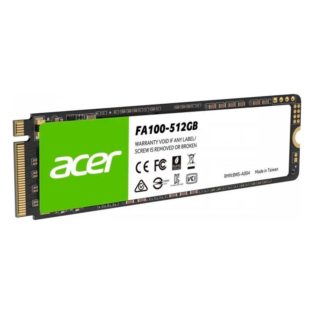 Disco Sólido SSD Acer FA100 512GB NVMe PCIe 3.0 M.2 2280 Negro