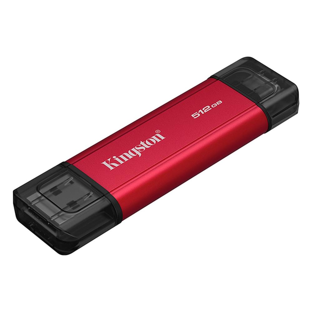 Disco Sólido SSD Portátil Kingston Dual 512GB USB-A y USB-C Rojo