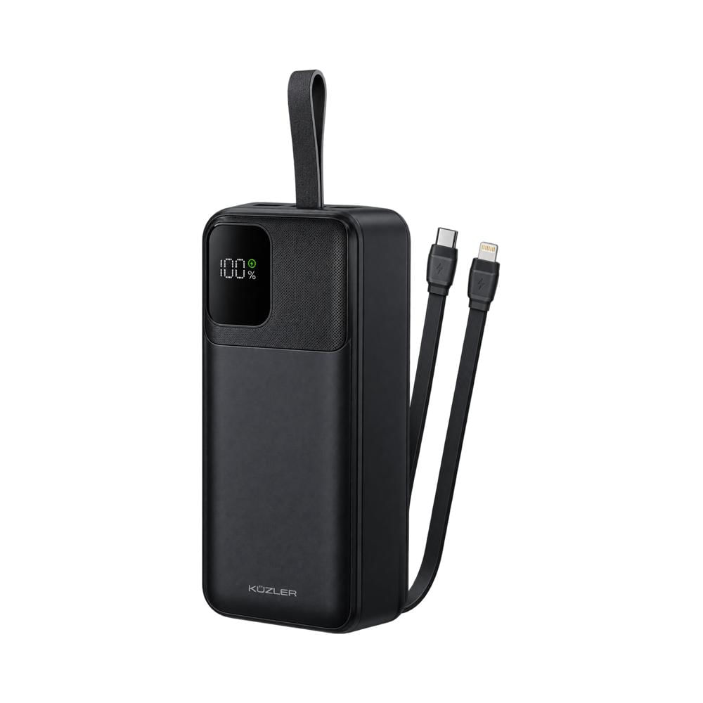 Cargador Portátil Power Bank 30000mAh 22.5W Carga Rápida con Cables Integrados y Pantalla Digital