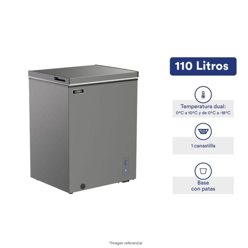 Congelador Dual Ilumi de 110 Litros Gris  Modelo TFI-1100DG