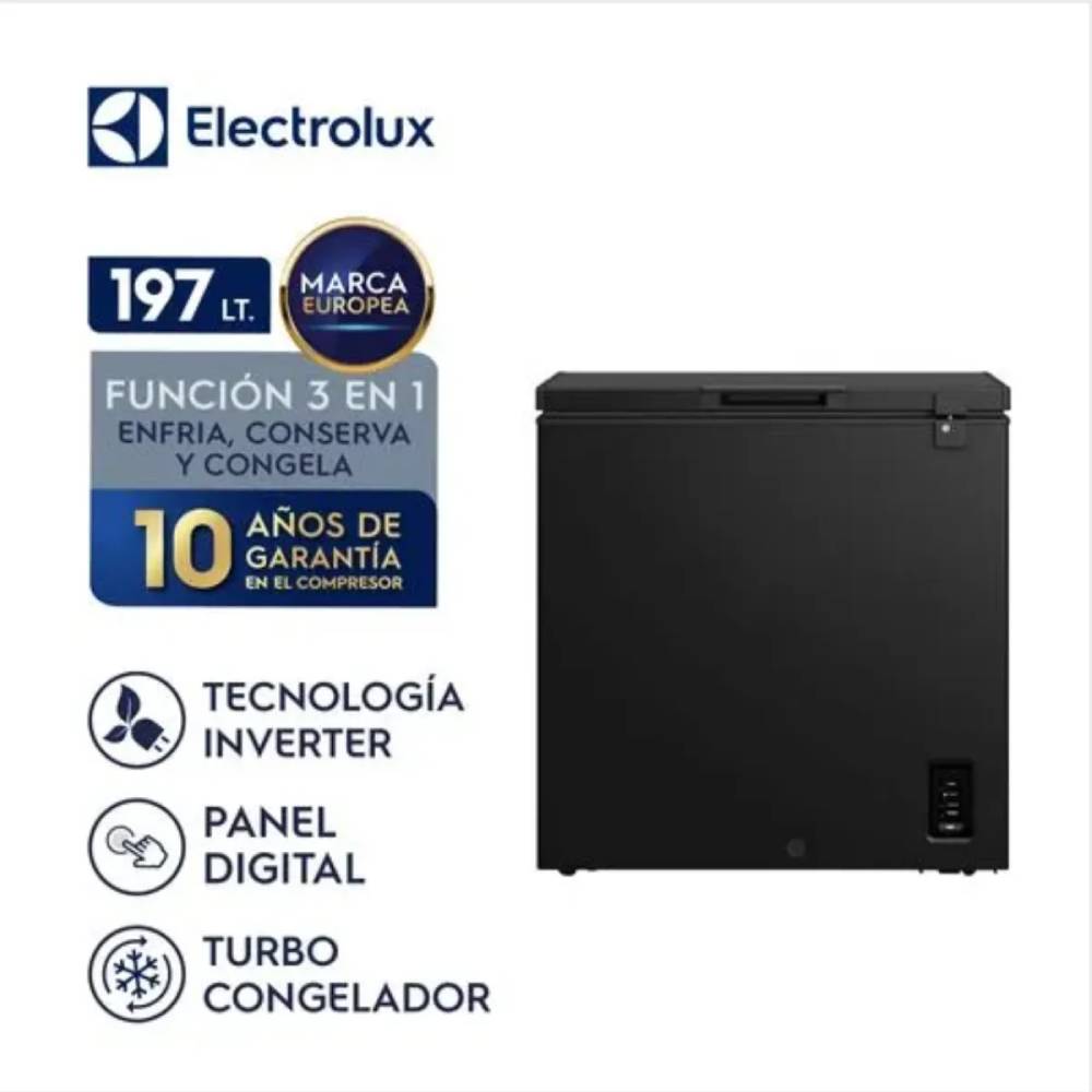 CONGELADOR 197L INVERTER CON TURBO NEGRO EFH20S2P5AB