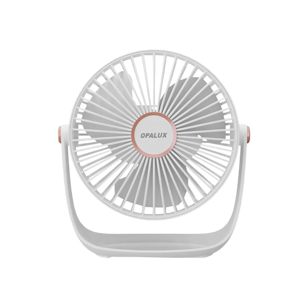 Ventilador portatil recargable 5 velocidades blanco Opalux OP-TF60-BL