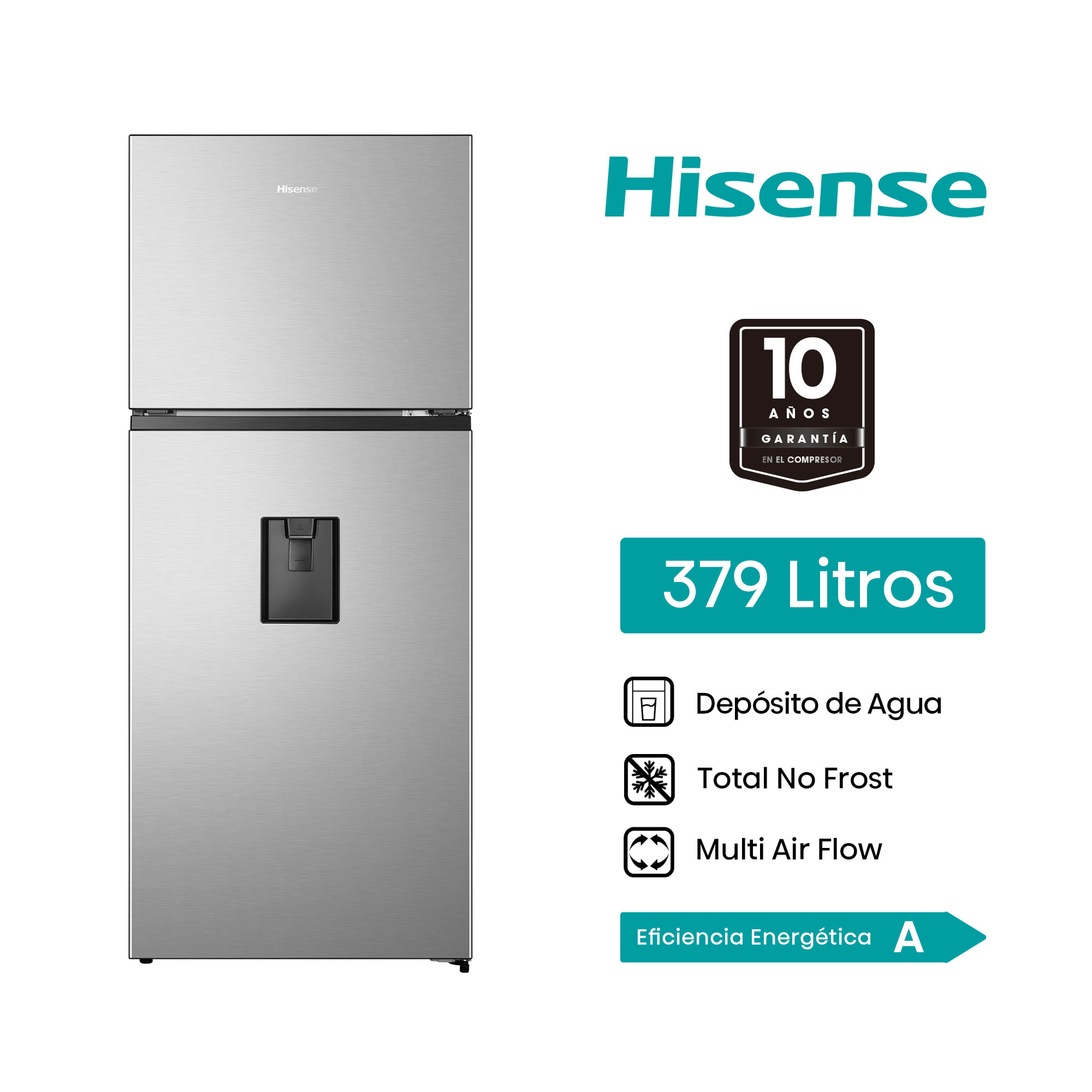 Refrigeradora HISENSE 379L No Frost RT3N375NMCA Gris