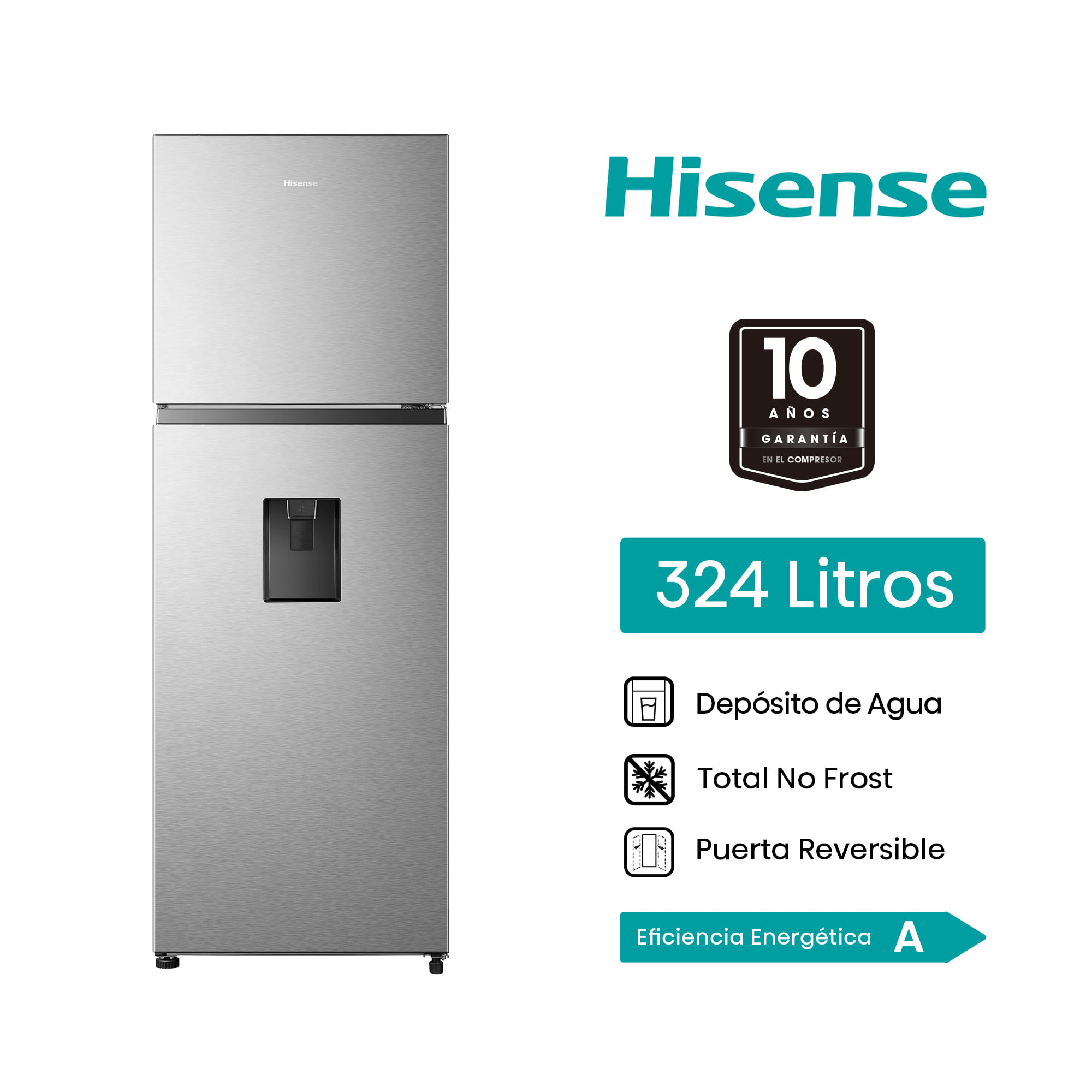 Refrigeradora HISENSE 324L No Frost RT3N320NMC Inox