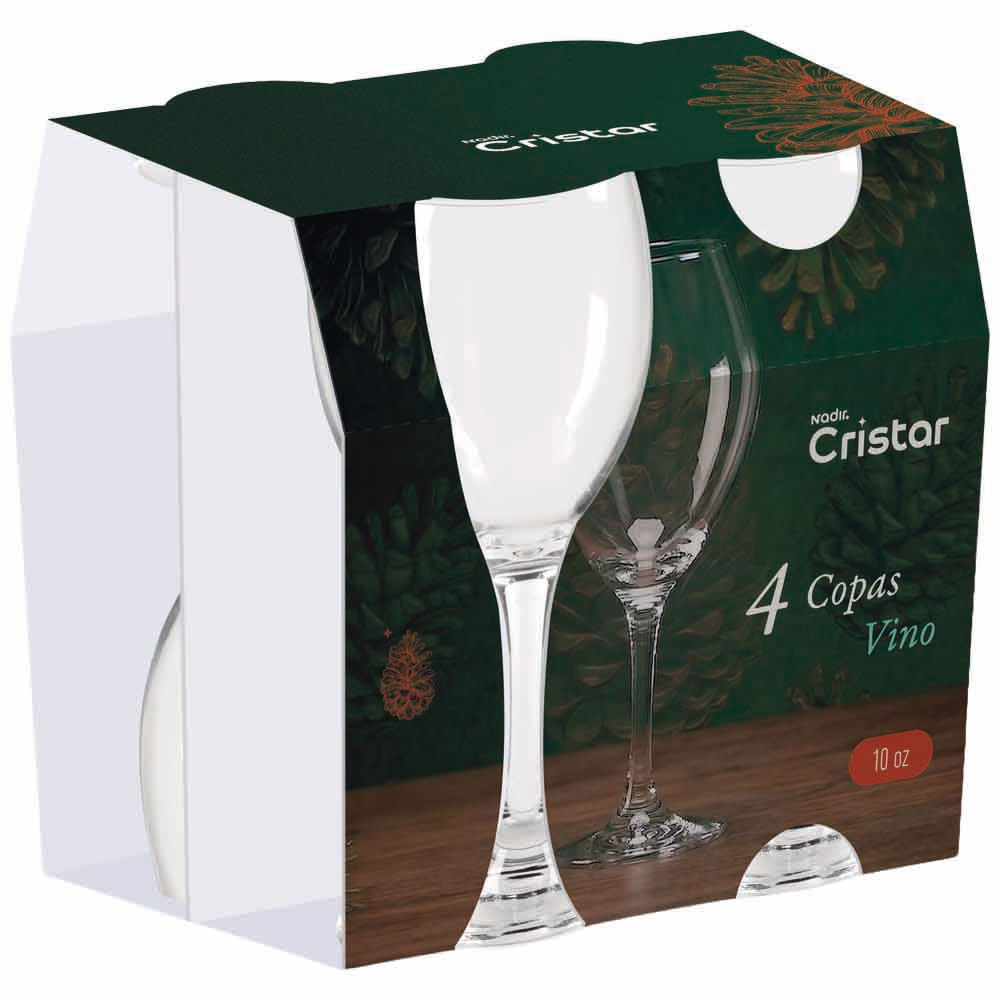 Set de Copas para Vino Tinto CRISTAR 10oz 4pzas