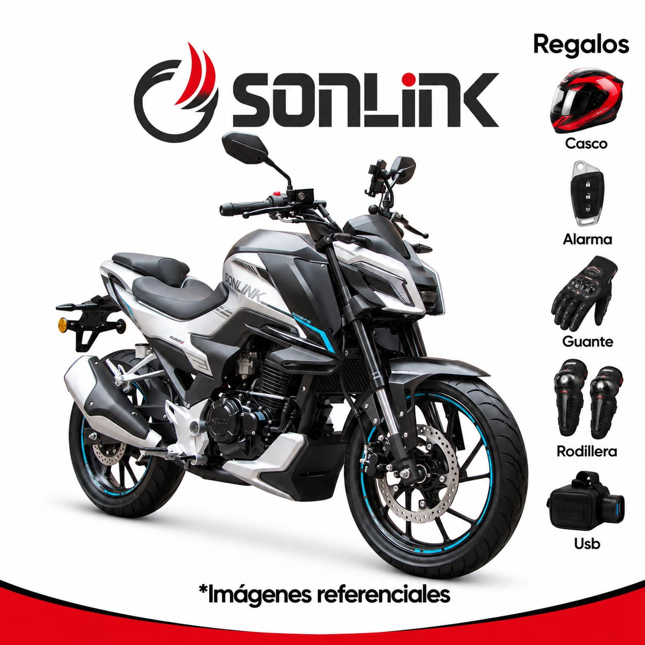Moto Sonlink SL200-F16 Naked Negro 200cc 16.8 HP 5 Vel. con 
