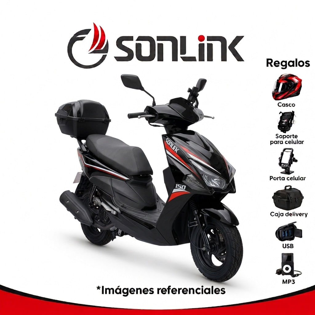Motocicleta Sonlink SL150-T11 150cc 80kmhora Automatica Negr