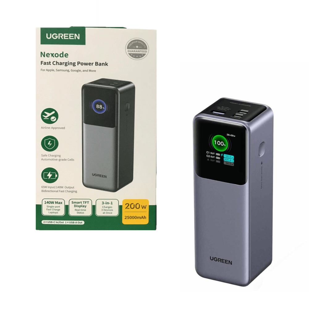 Power Bank Original Ugreen  3 Puertos 200W 25000 mAh