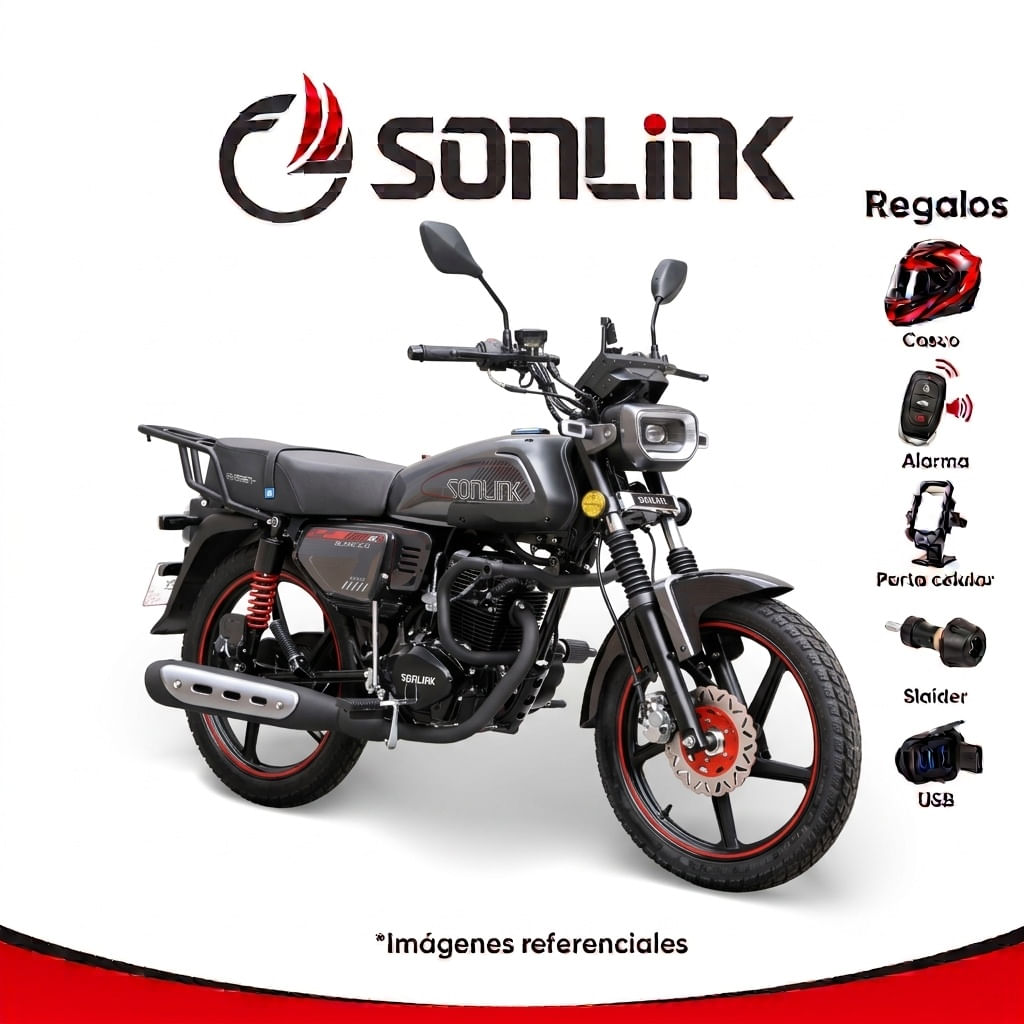 Moto SONLINK SL150-C10 Negro 150 cc 9 HP 5 vel. con USB y Sl