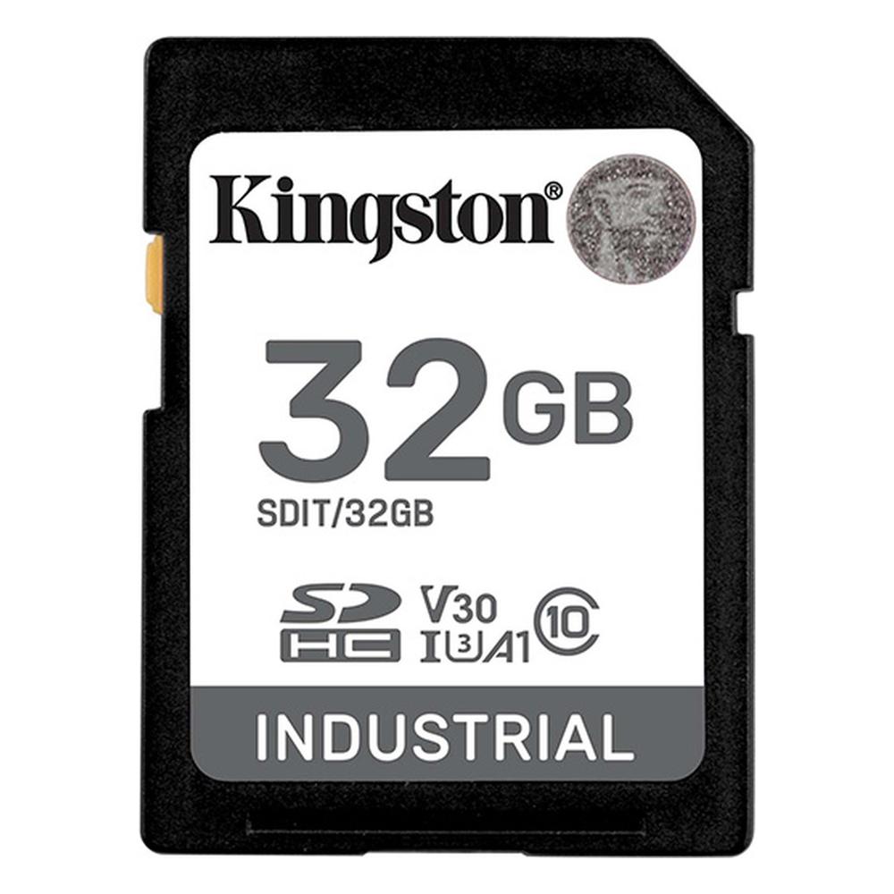Tarjeta de Memoria SD Kingston Industrial 32GB UHS-I U3 V30 A1 Clase 10 Negro