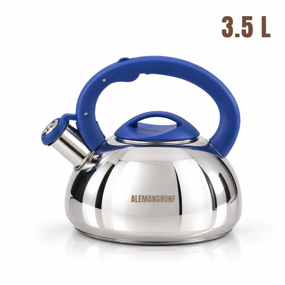 Tetera De Acero Inoxidable 3.5l Con Silbato - Azul