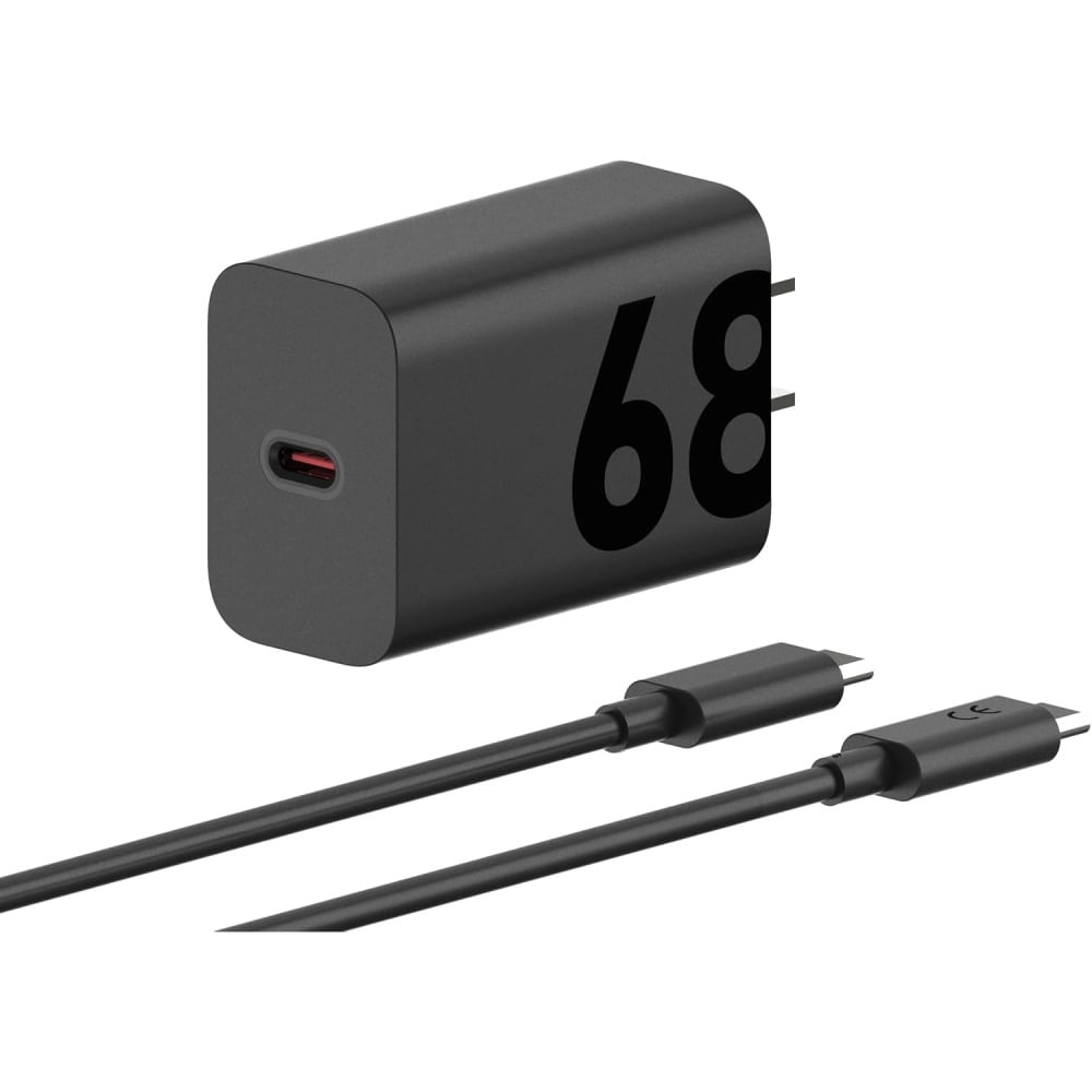 Cargador de Pared Motorola TurboPower 68W USB-C con Cable Tipo C a Tipo C