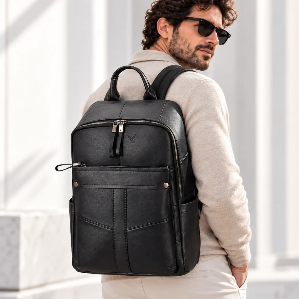MOCHILA DE CUERO VACUNO AXEL 9240 Laptop 13.3