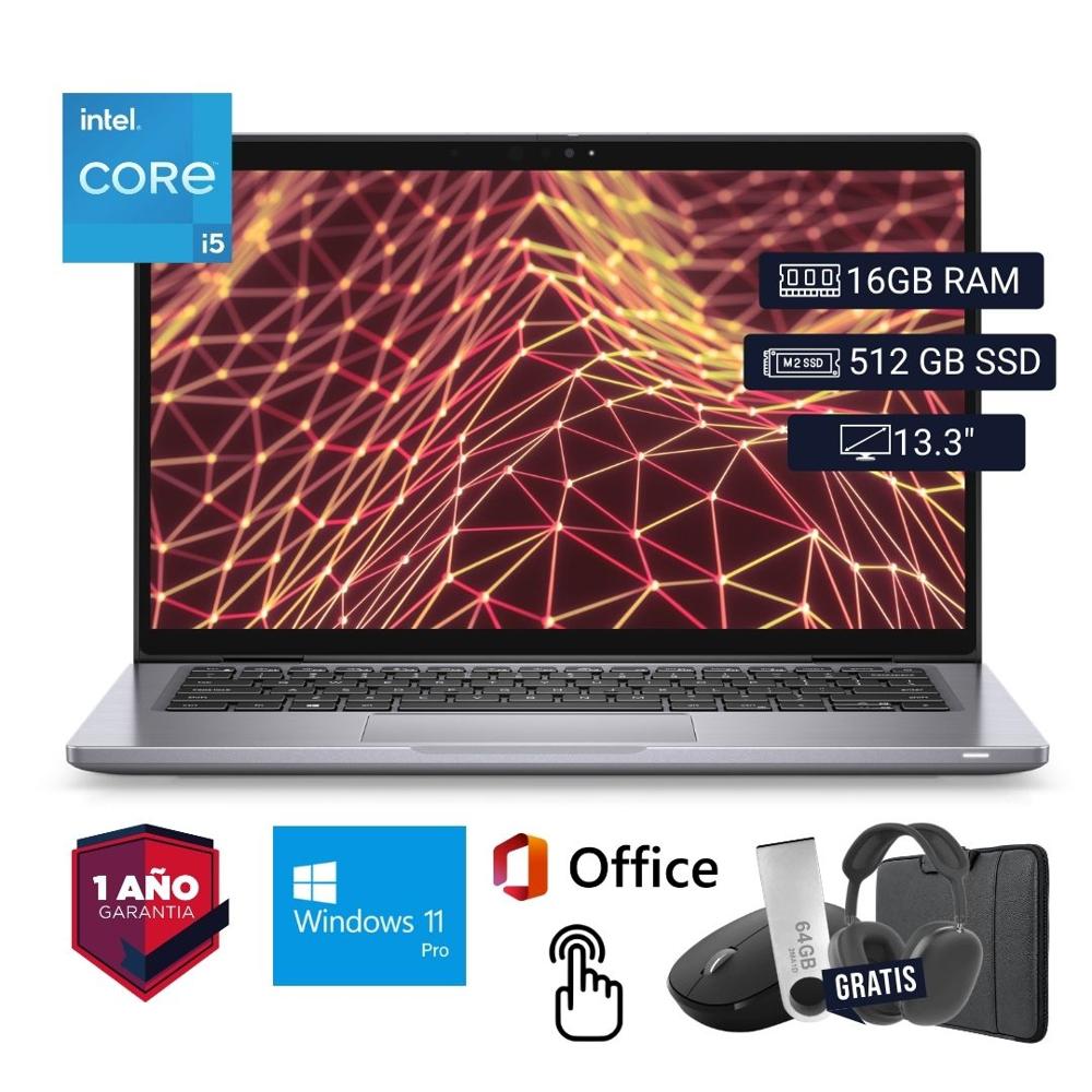 Laptop semi nueva Dell Latitude 7330 i5 12va 16GB 512GB SSD 13.3pul Touch - Mouse - Funda
