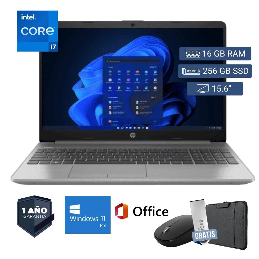 Laptop semi nueva HP 250 G8 Core i7 10ma. 16GB RAM 256GB SSD 15.6pul. - Mouse - Funda - USB 64 GB