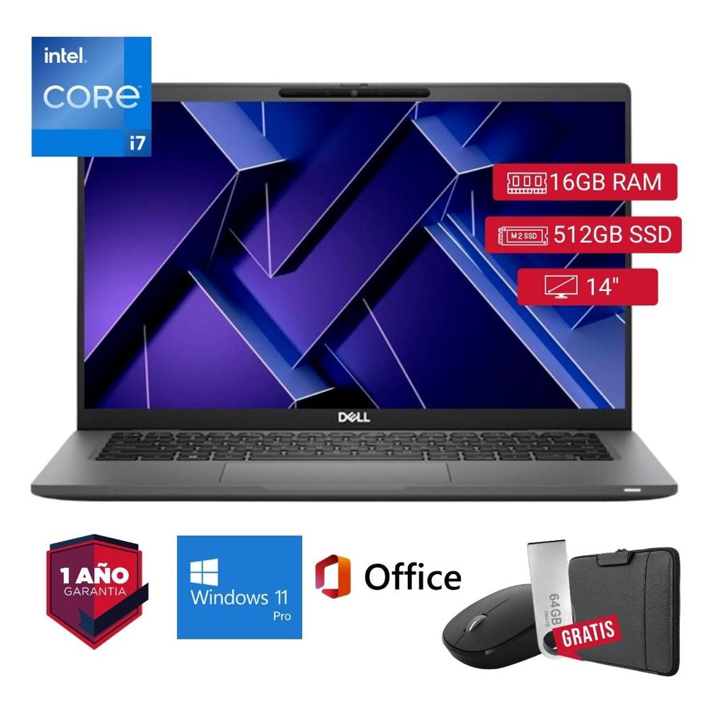 Laptop semi nueva Dell Latitude 7420 Core i7 11va 16GB RAM 512GB SSD 14pul - Mouse - Funda
