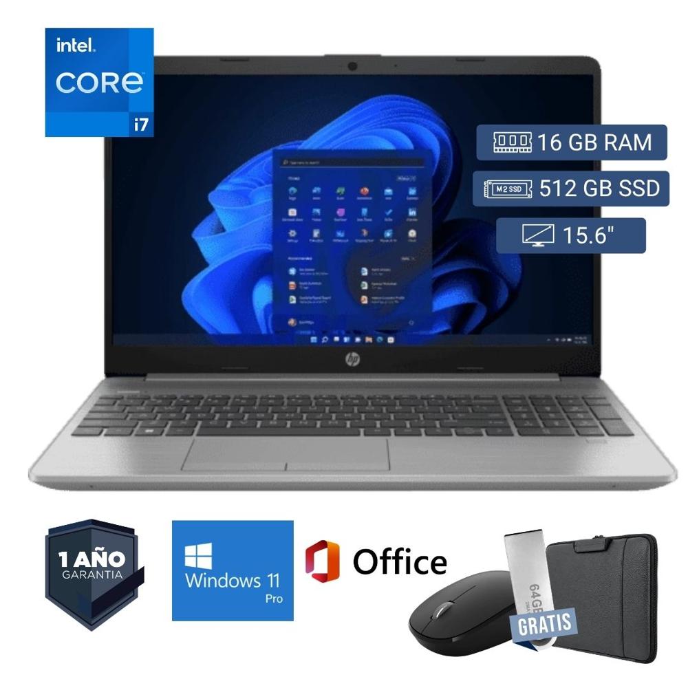 Laptop semi nueva HP 250 G8 Core i7 10ma. 16GB RAM 512GB SSD 15.6pul. - Mouse - Funda - USB 64 GB