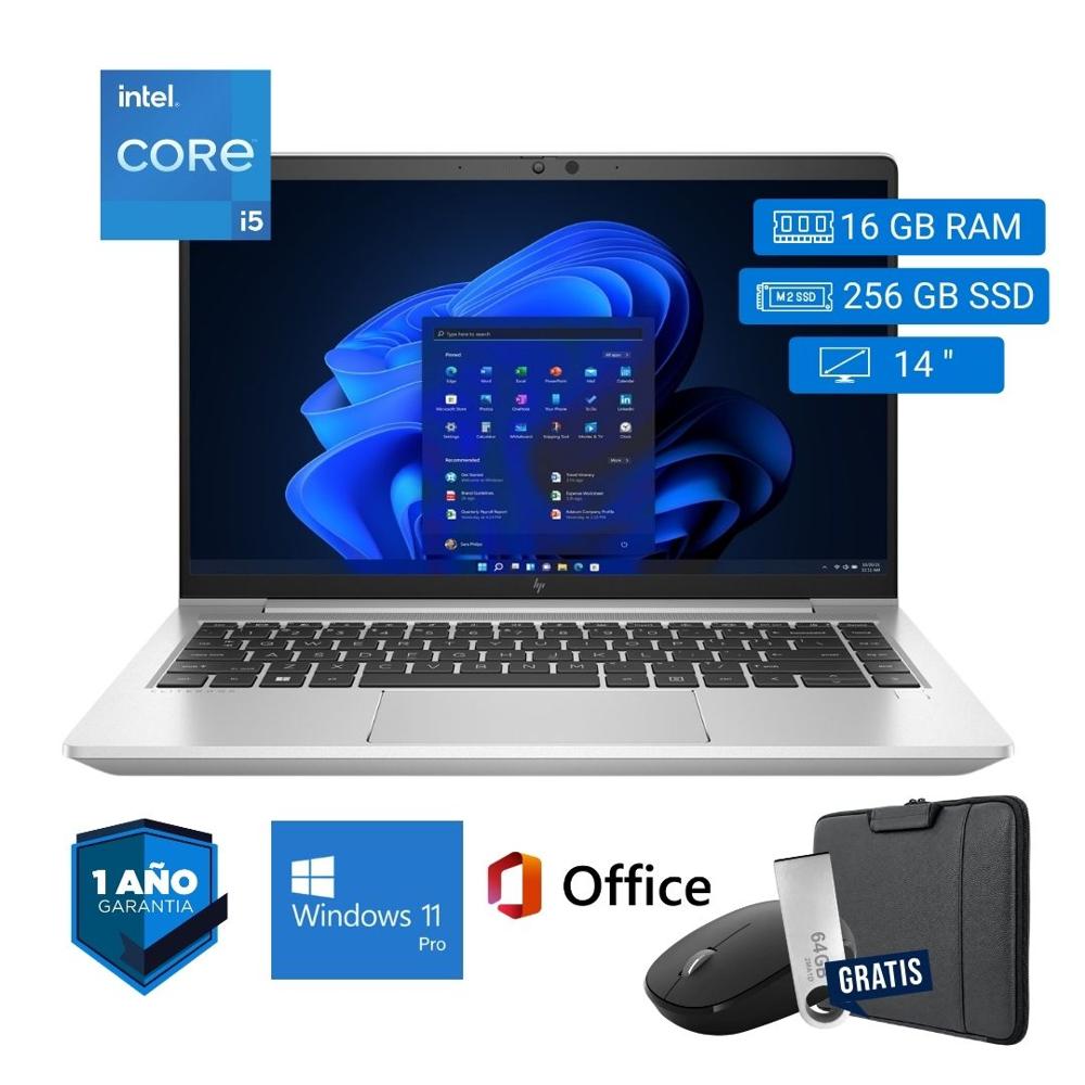 Laptop semi nueva HP EliteBook 640 G9 Core i5 12va 16GB RAM 256GB SSD 14pul. - Mouse - Funda