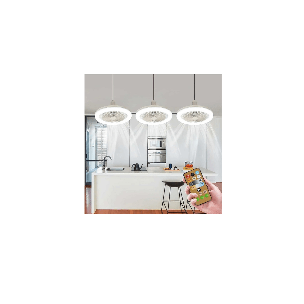 Pack x3 Ventilador con Led y Control Remoto