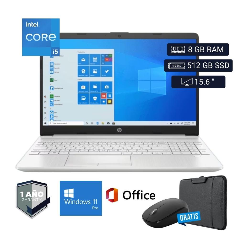 Laptop semi nueva HP 15-dw1058la Core i5 10ma 8GB RAM 512GB SSD 15.6pul. - Mouse - Funda