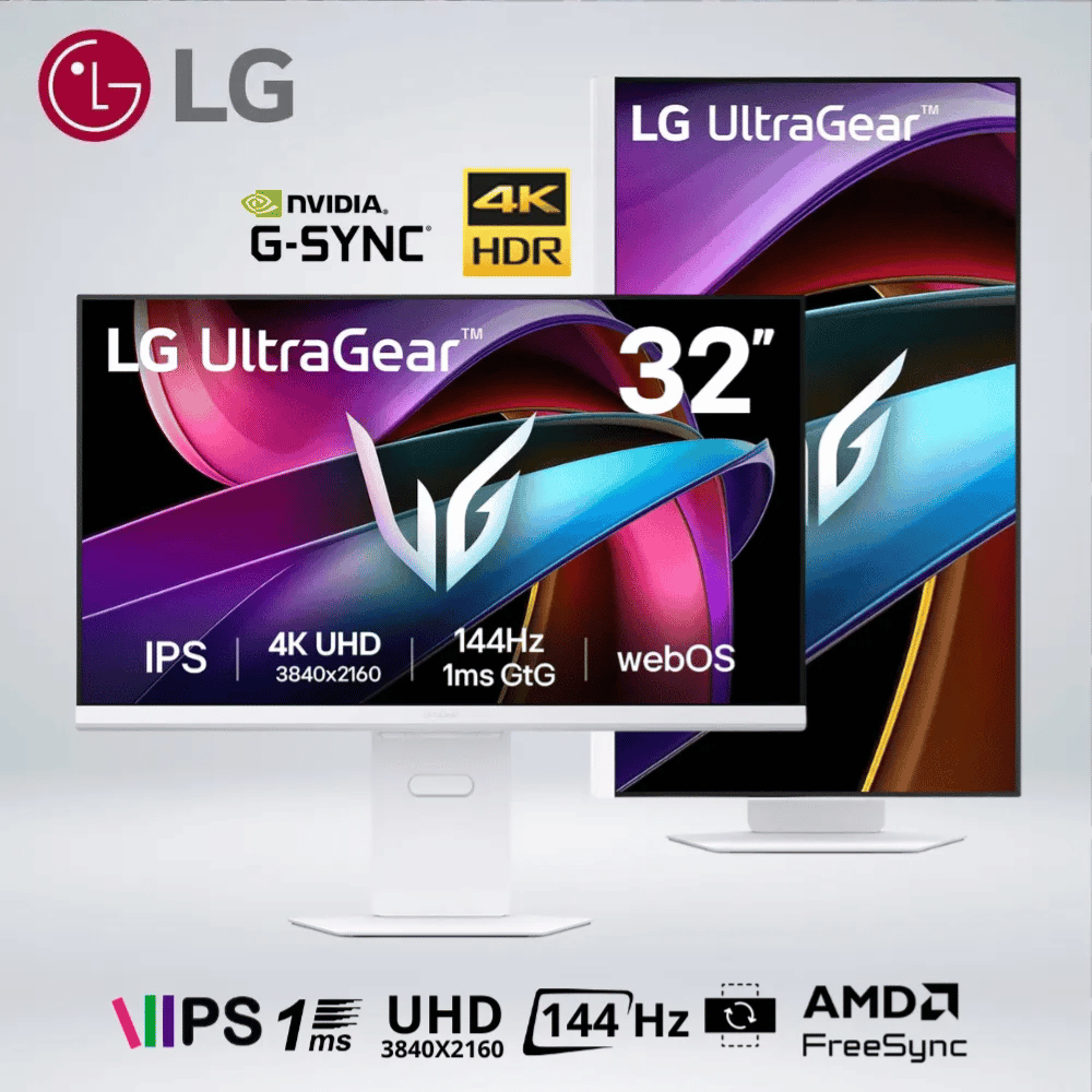 Monitor Gamer LG Ultragear 32G810SA-W Smart webOS UHD 4K IPS de 32 144Hz 1ms GtG