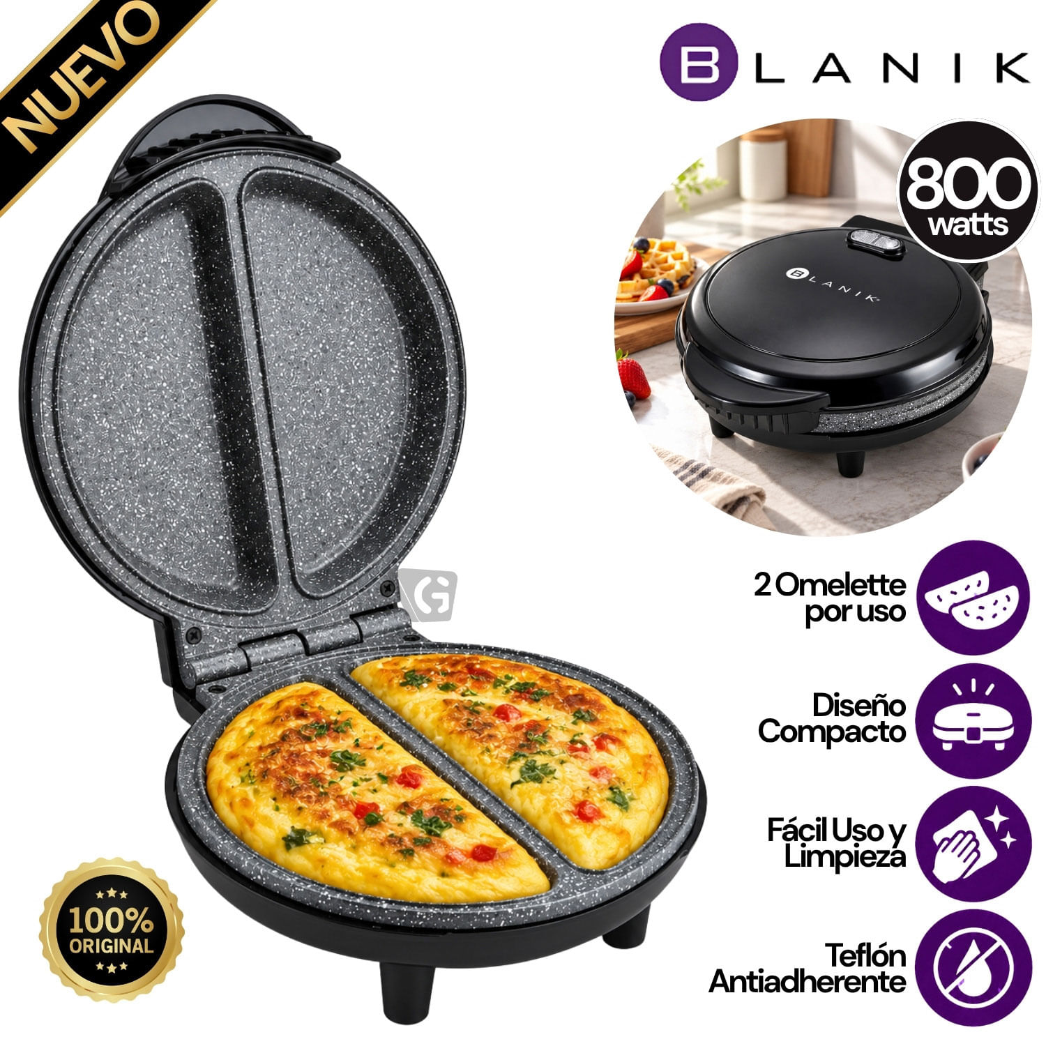 Omelette Maker BOM040 Negro
